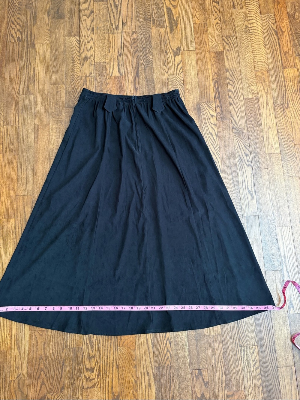 Roughrider By Circle T Maxi Skirt Women's 11 12 Black Western Faux Suede - Picture 8 of 10